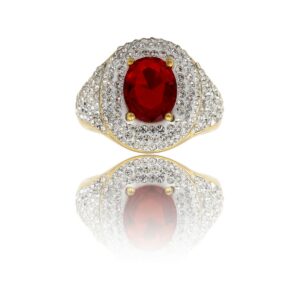 Bague Femme Prix Bas en Acier Doré Ornée Zirconium