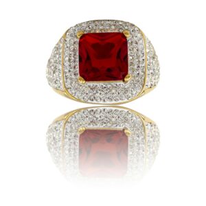 Bague de Femme en Acier Doré Ornée Zirconium