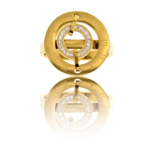 Sublime Bague de Femme Acier Doré Ornée Zirconium