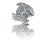 Bague Tendance Femme Acier Ornée Zirconium