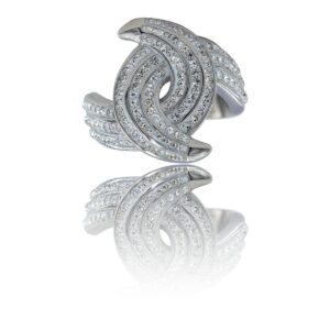 Bague Tendance Femme Acier Ornée Zirconium