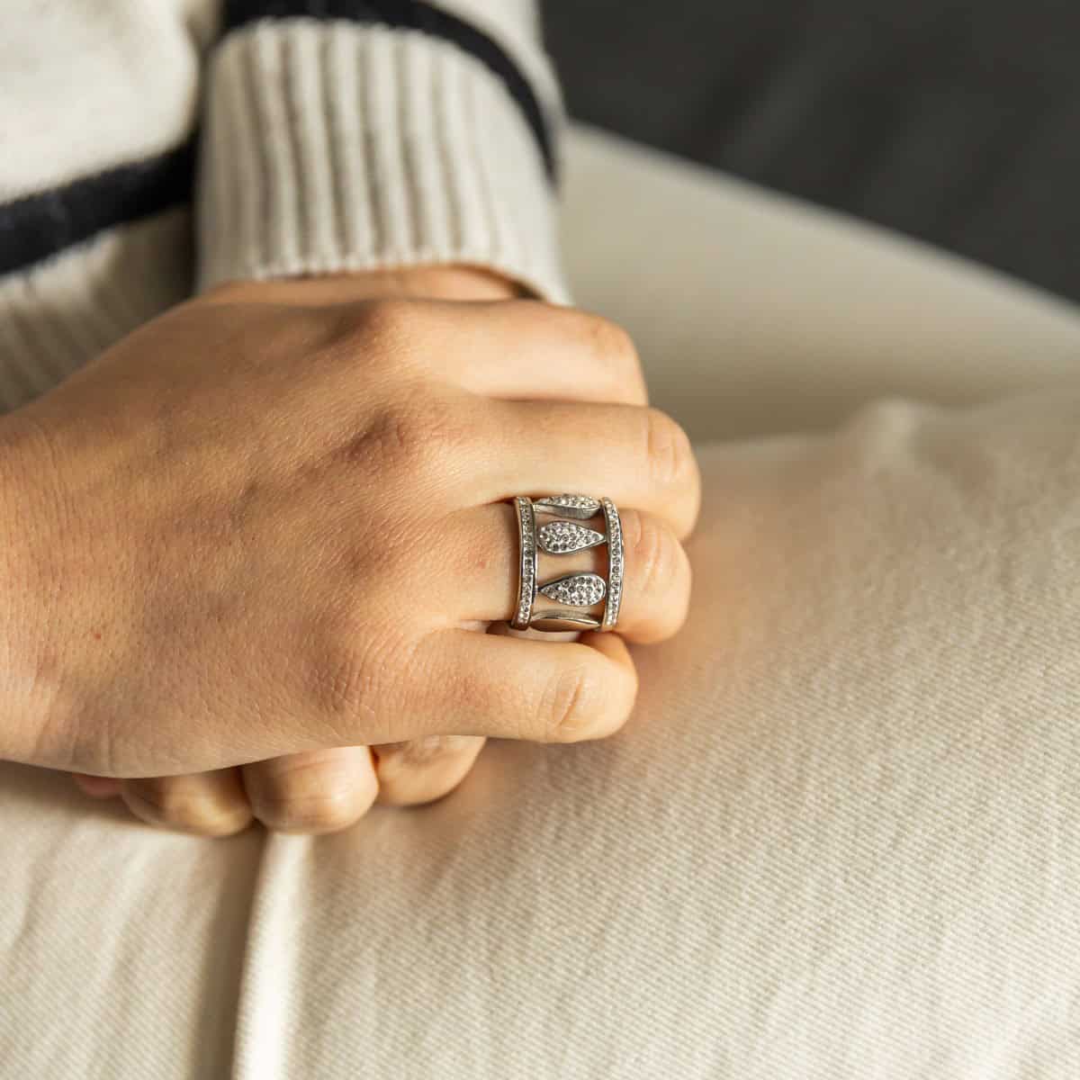 Bague Fashion pour Femme Acier Ornée Zirconium