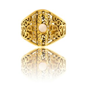 Bague Originale Femme Acier Doré