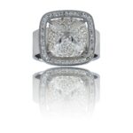 Magnifique Bague Femme Acier Ornée Zirconium