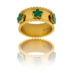 Elégante Bague Femme Métal Fleur Vert