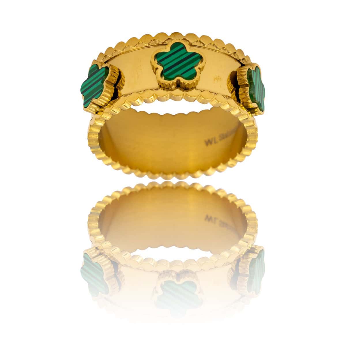 Elégante Bague Femme Métal Fleur Vert
