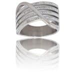 Incroyable Bague Femme Métal Ornée avec Zirconium