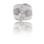 Belle Bague Femme Métal Ornée avec Zirconium