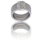 Bague Femme Moderne Métal Ornée avec Zirconium