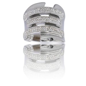 Sublime Bague Femme en Métal Ornée avec Zirconium