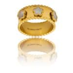 Très Jolie Bague Femme Métal Fleur Blanc