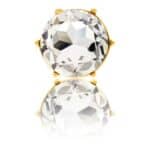 Bague Femme en Métal Doré Ornée avec Zirconium Rond Blanc