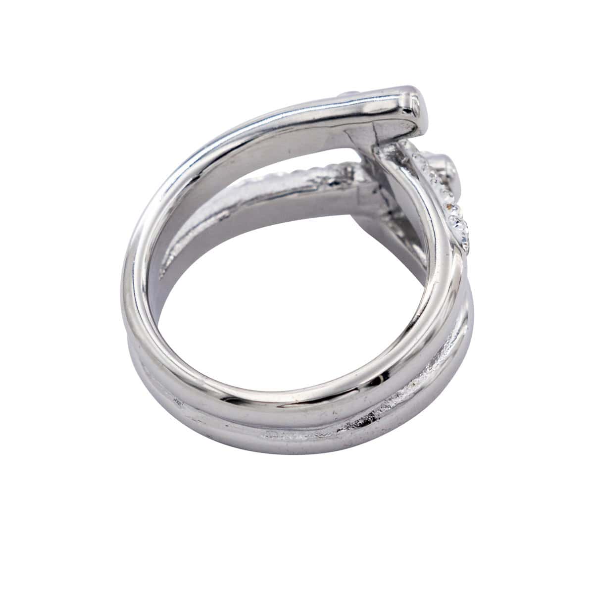 Très Jolie Bague Femme Métal Doré Ornée avec Zirconium Blanc