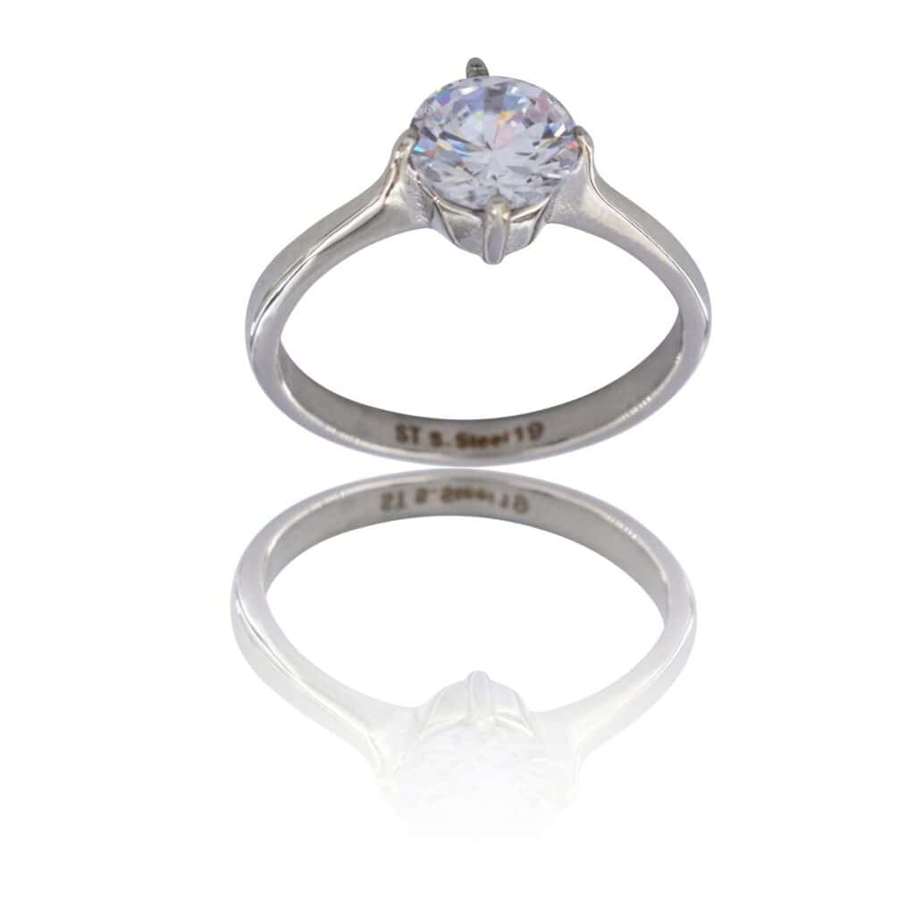 Bague Fashion Femme Métal Ornée avec Zirconium