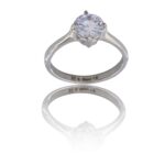 Bague Fashion Femme Métal Ornée avec Zirconium