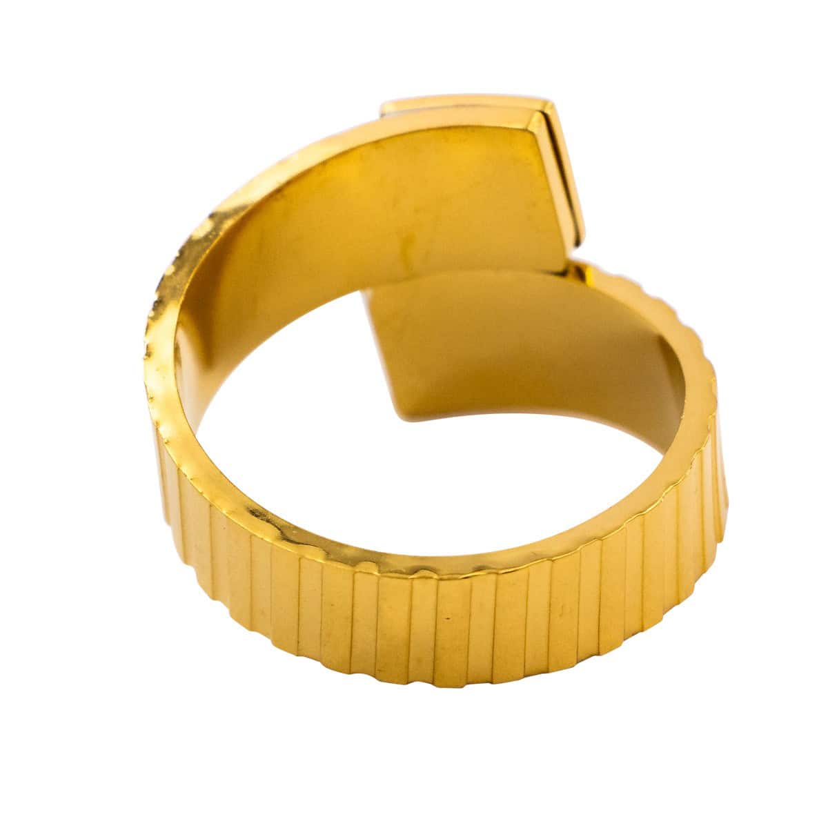 Bague Femme en Métal Doré Ornée avec Zirconium