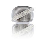Bague Tendance Femme Métal Ornée avec Zirconium
