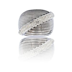 Bague Tendance Femme Métal Ornée avec Zirconium