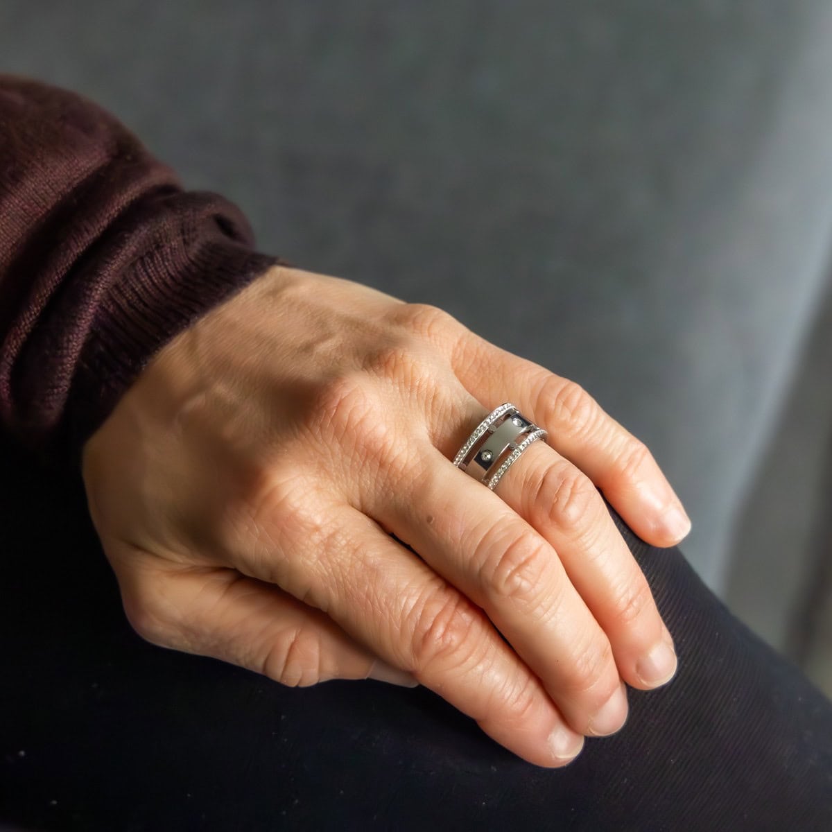 Bague Femme en Métal Ornée avec Zirconium