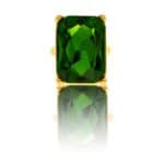 Sublime Bague Femme Métal Doré Ornée avec Zirconium Vert