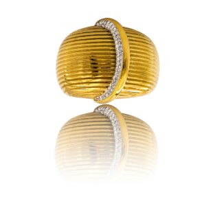 Très Belle Bague Femme Métal Doré Ornée avec Zirconium