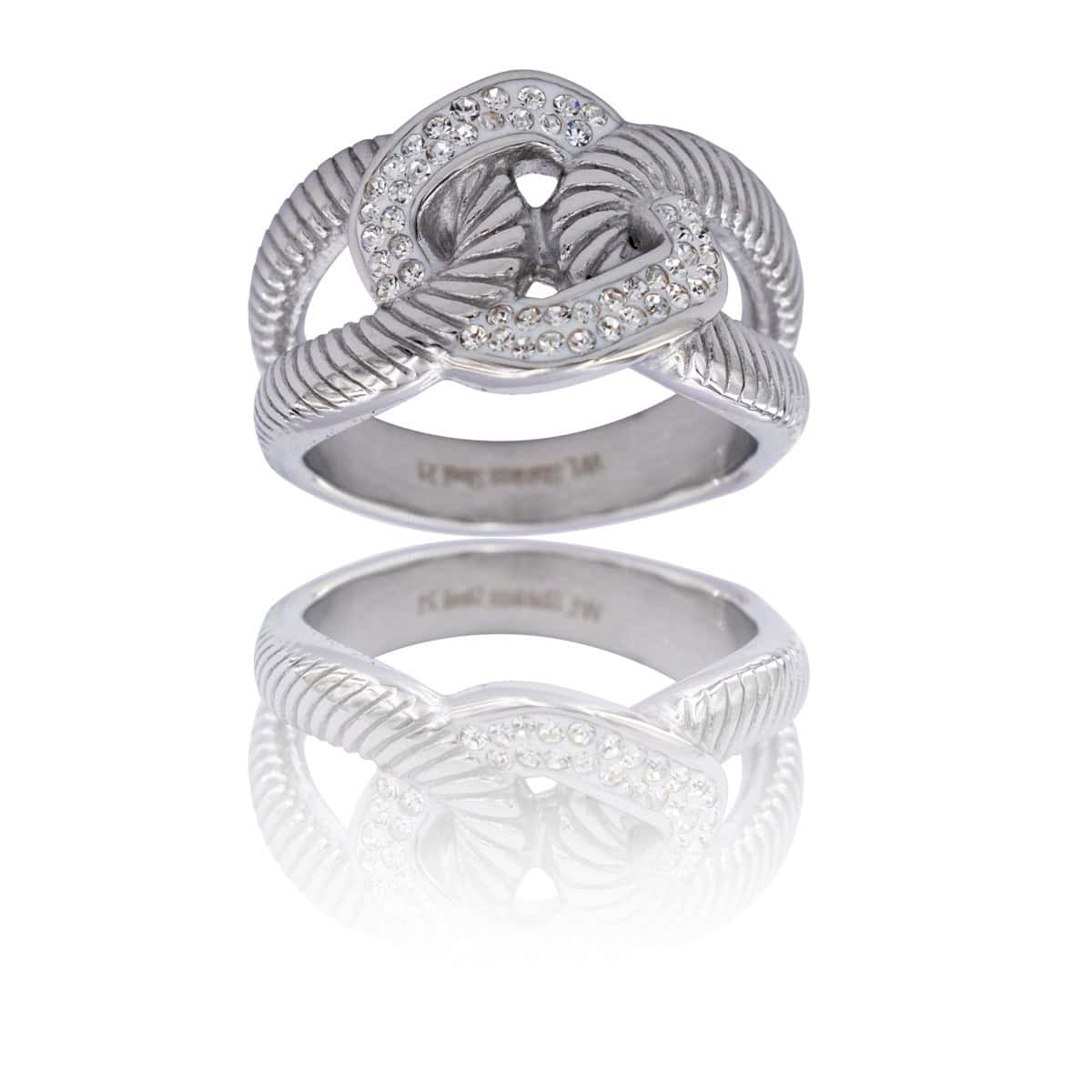 Jolie Bague Femme en Métal Ornée avec Zirconium