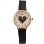 IncroyableMontre Femme Cœur Paillettes Noir CHTIME