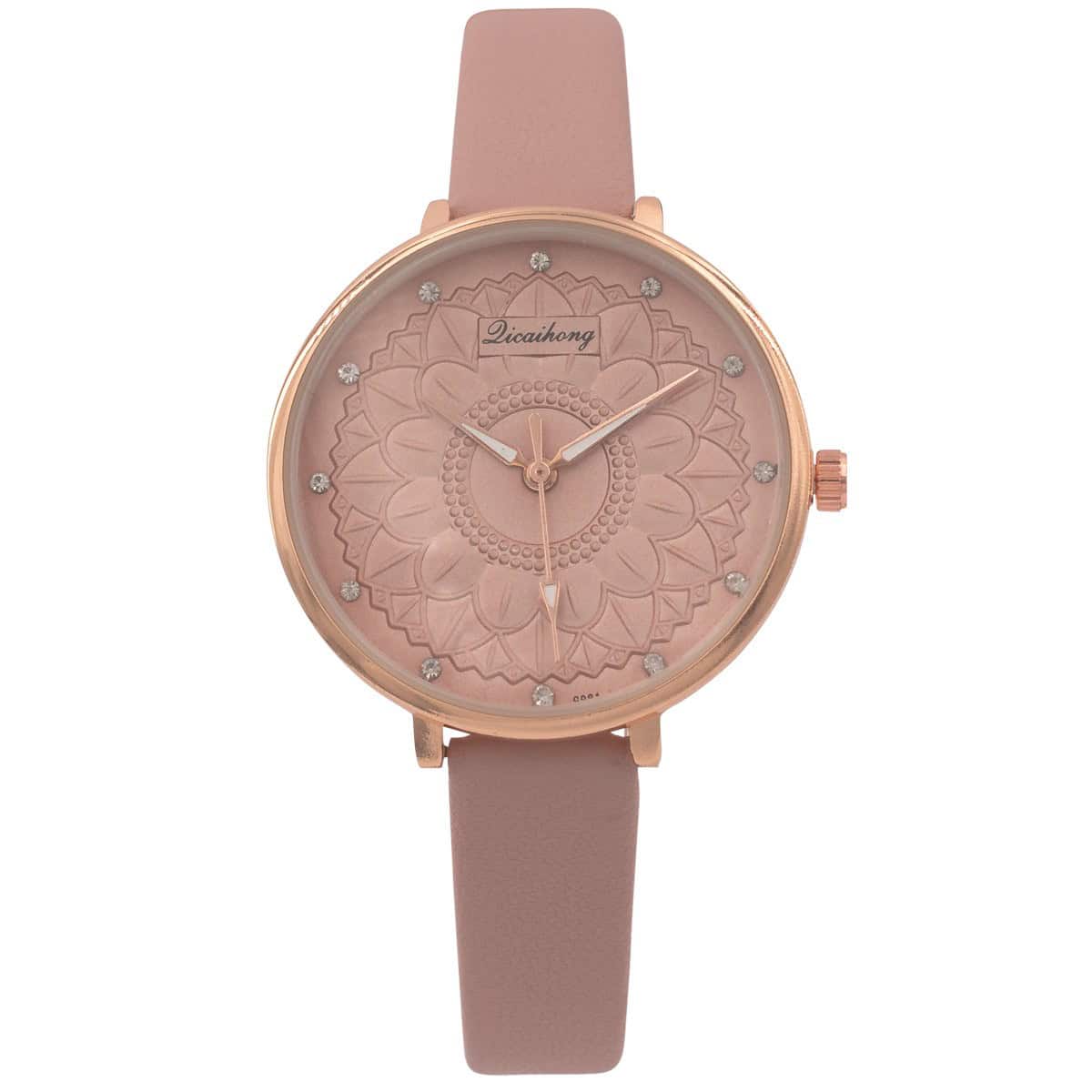 Sublime Montre Femme Strass Rose Léger CHTIME