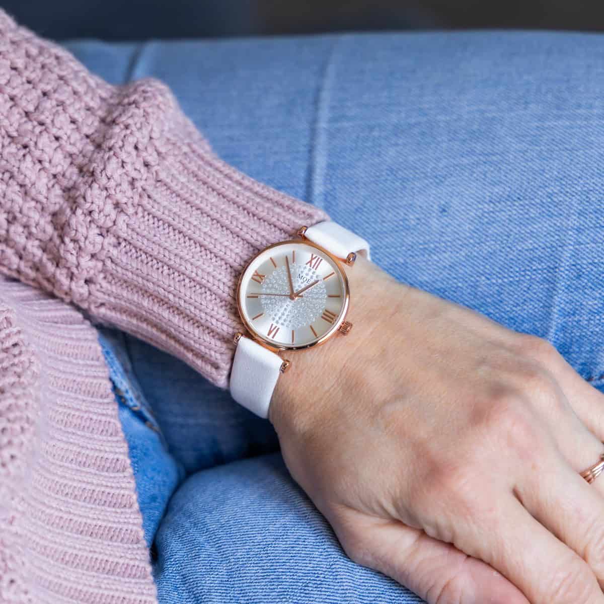 Magnifique Montre Femme Paillettes Blanc CHTIME