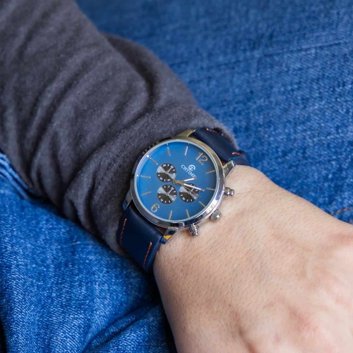 Magnifique Montre Homme Bleu Nuit CHTIME