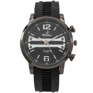 Montre Homme Bracelet Silicone Noir CHTIME