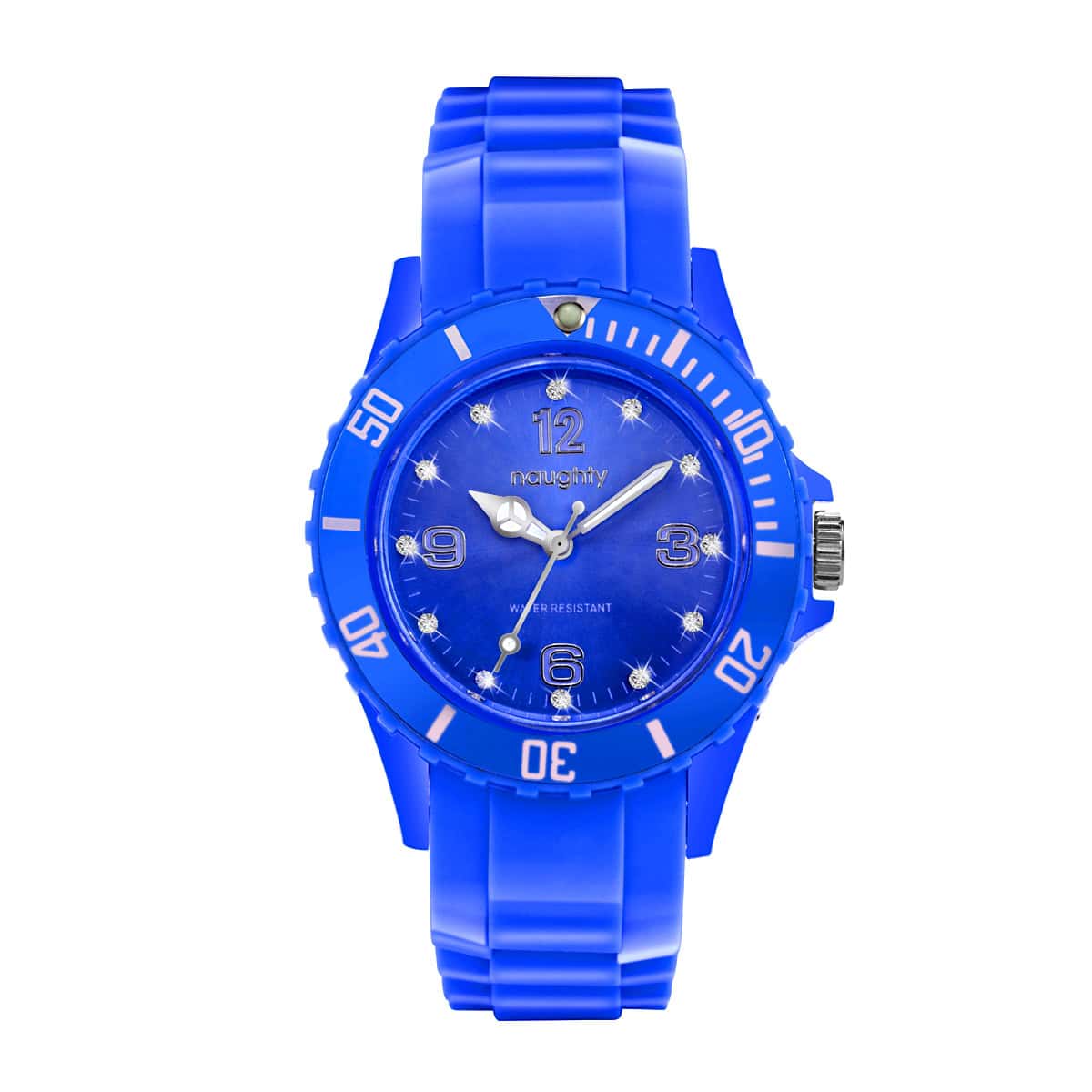 Montre Femme Naughty Watch Ornée de 12 Cristaux Swarovski® & Bracelet Silicone Bleu – Image 2