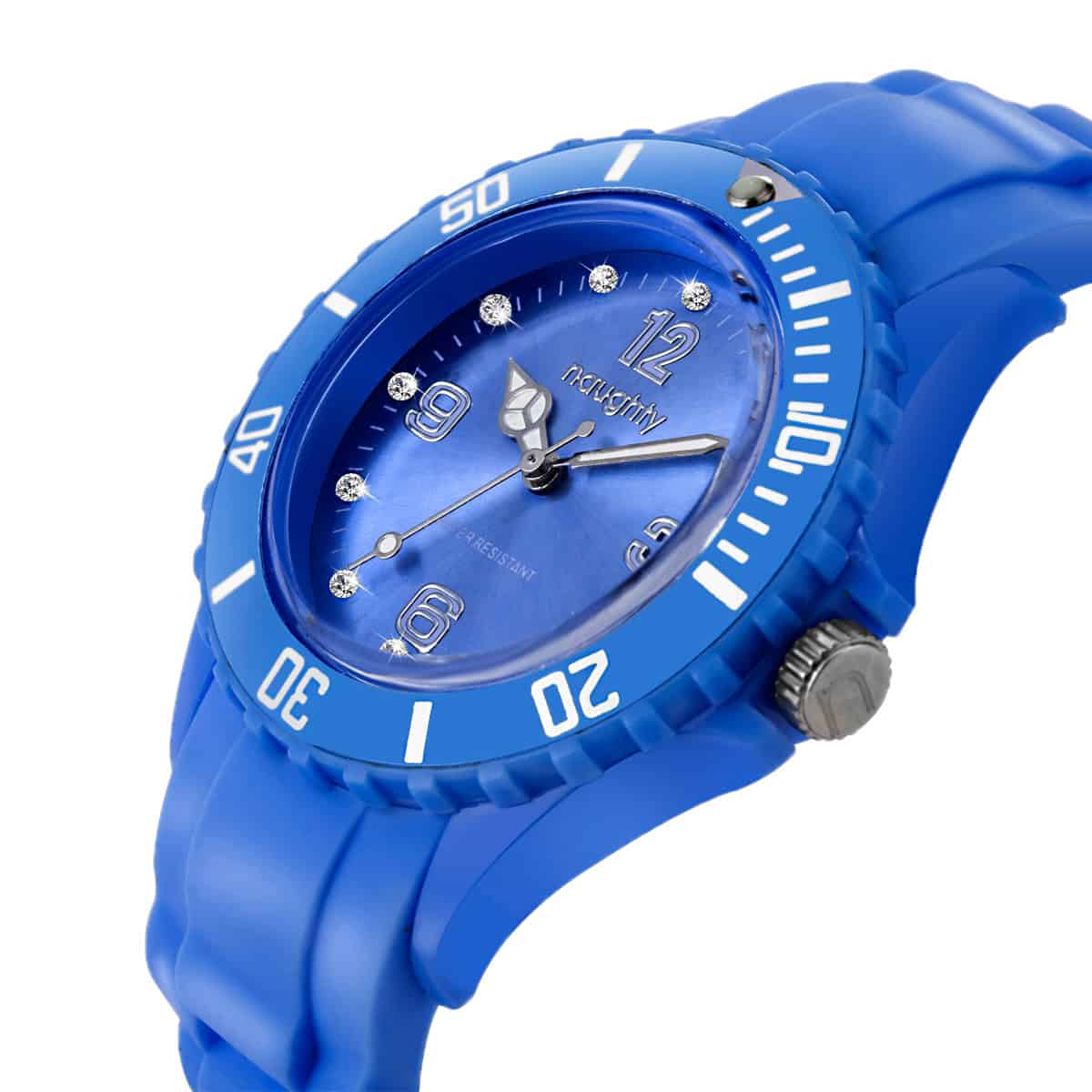 Montre Femme Naughty Watch Ornée de 12 Cristaux Swarovski® & Bracelet Silicone Bleu – Image 3
