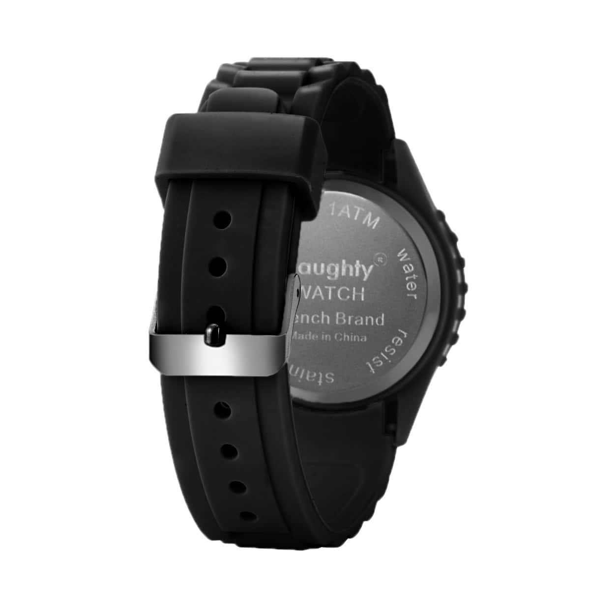 Montre Femme Naughty Watch Ornée de 12 Cristaux Swarovski® & Bracelet Silicone Noir – Image 4