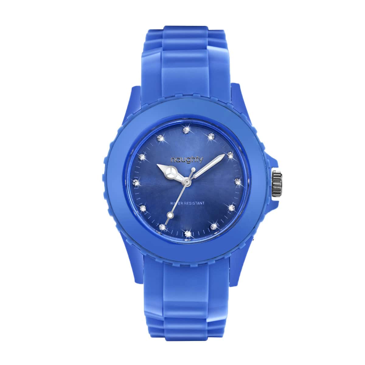 Montre Femme Naughty Watch Ornée de 12 Cristaux Swarovski® & Bracelet Silicone Bleu – Image 2