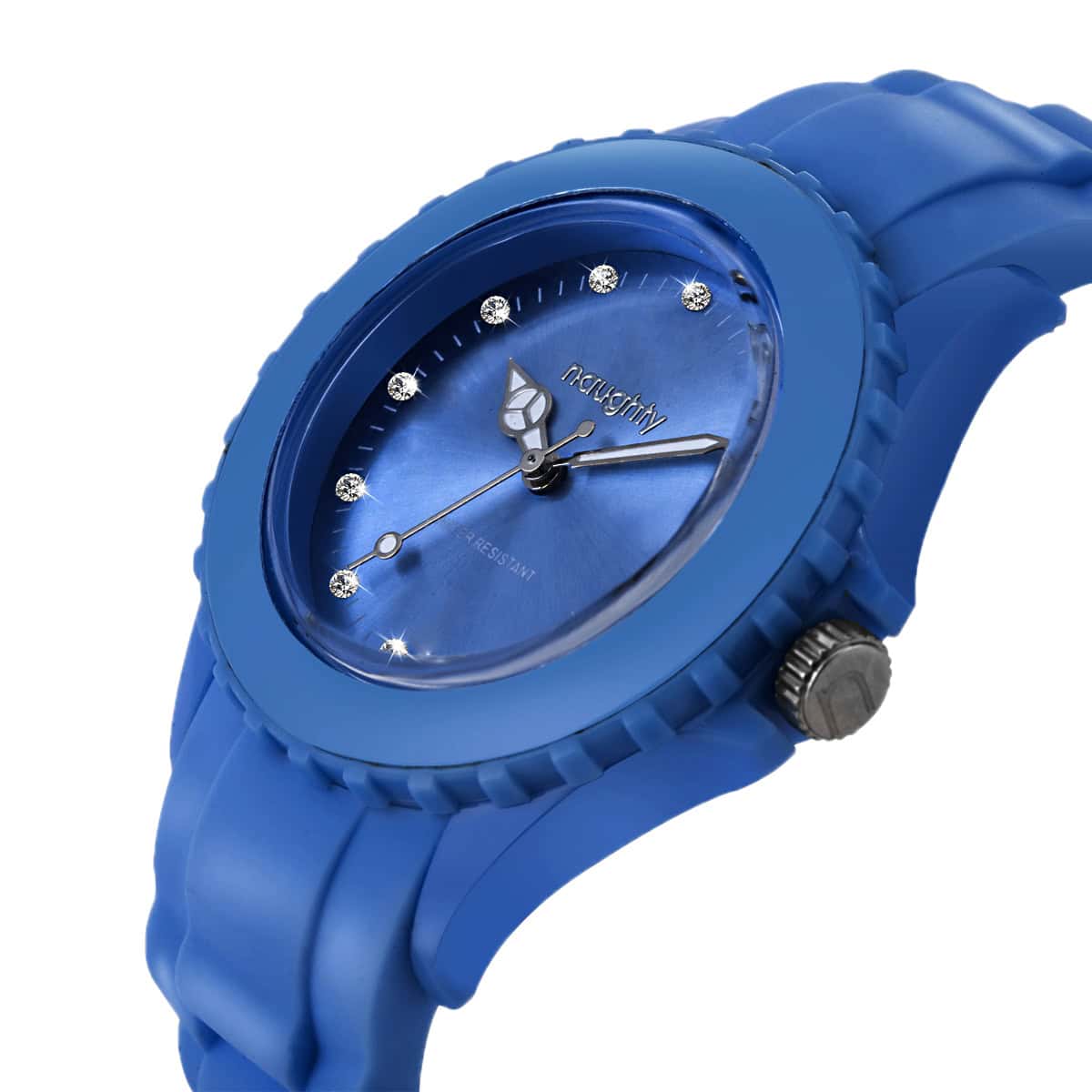 Montre Femme Naughty Watch Ornée de 12 Cristaux Swarovski® & Bracelet Silicone Bleu – Image 3